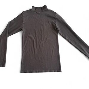M. Rena One Size Grey Mock Neck Long Sleeve Top Stretch‎ Knit